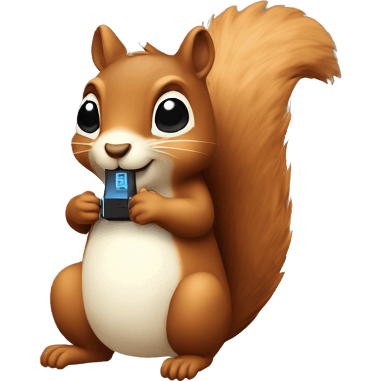 squirrel with usb port inside his belly emoji