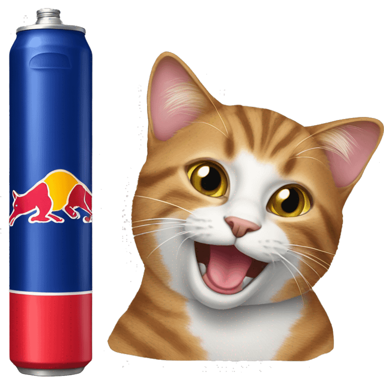 cat drinking redbull emoji