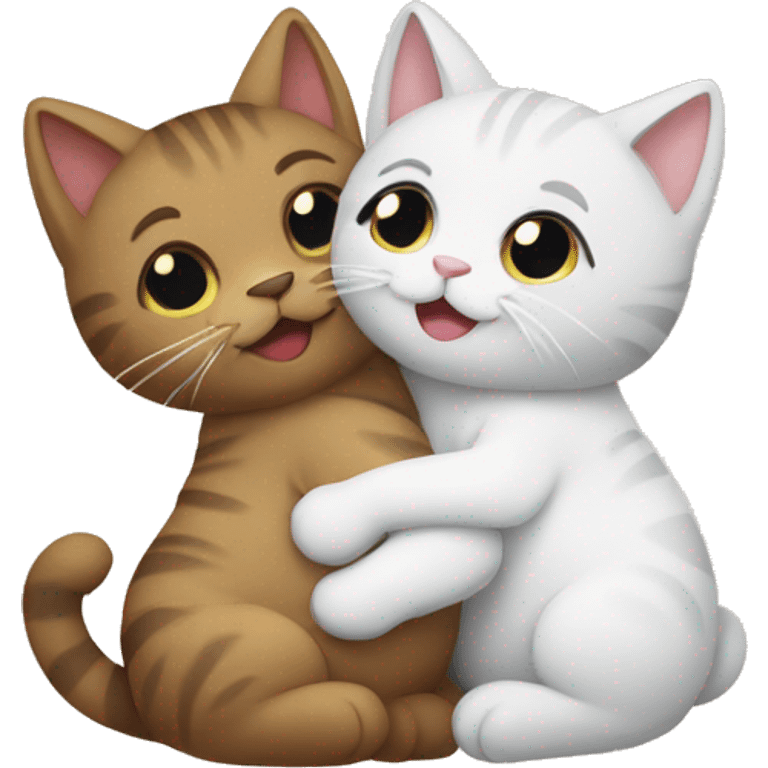 Two cats hugging  emoji