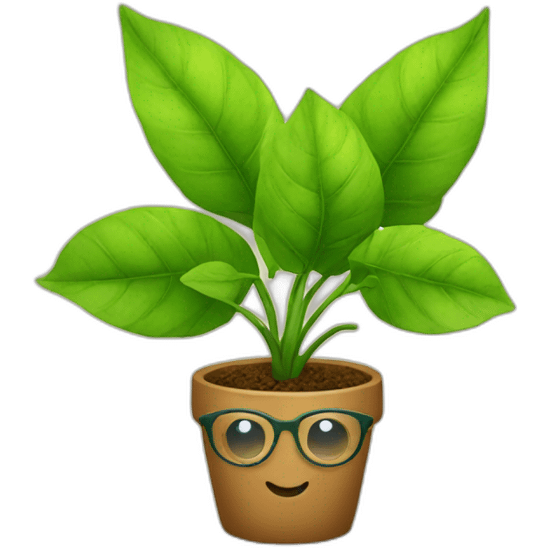 Plant with glasses emoji