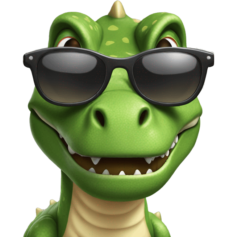 Dino with sunglasses  emoji