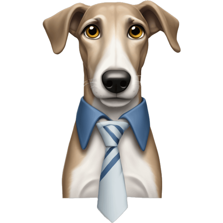 lurcher dog wearing a boe tie emoji