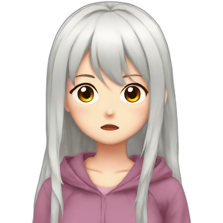 tsundere pouting anime girl emoji