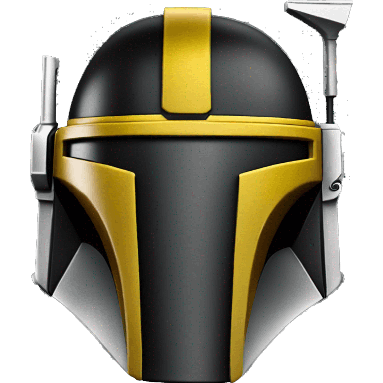 Mandalorian helmet black and yellow with antenna emoji