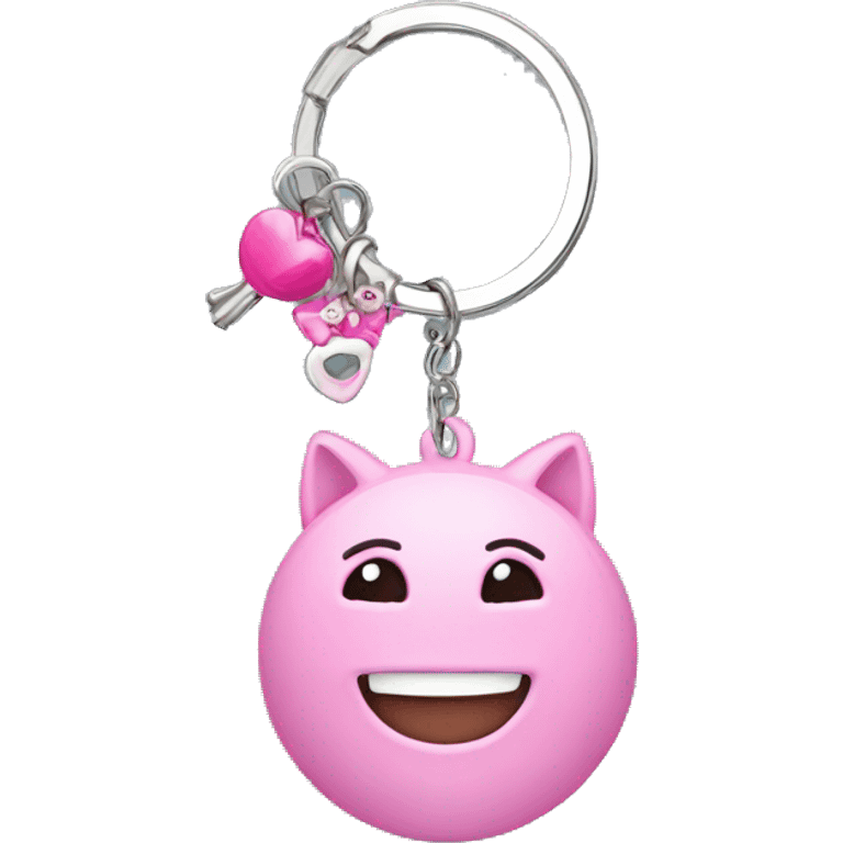 keychain with pink charms emoji