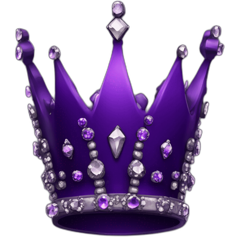 very dark purple crown with small dark Vicrorian style crystals and club marks emoji