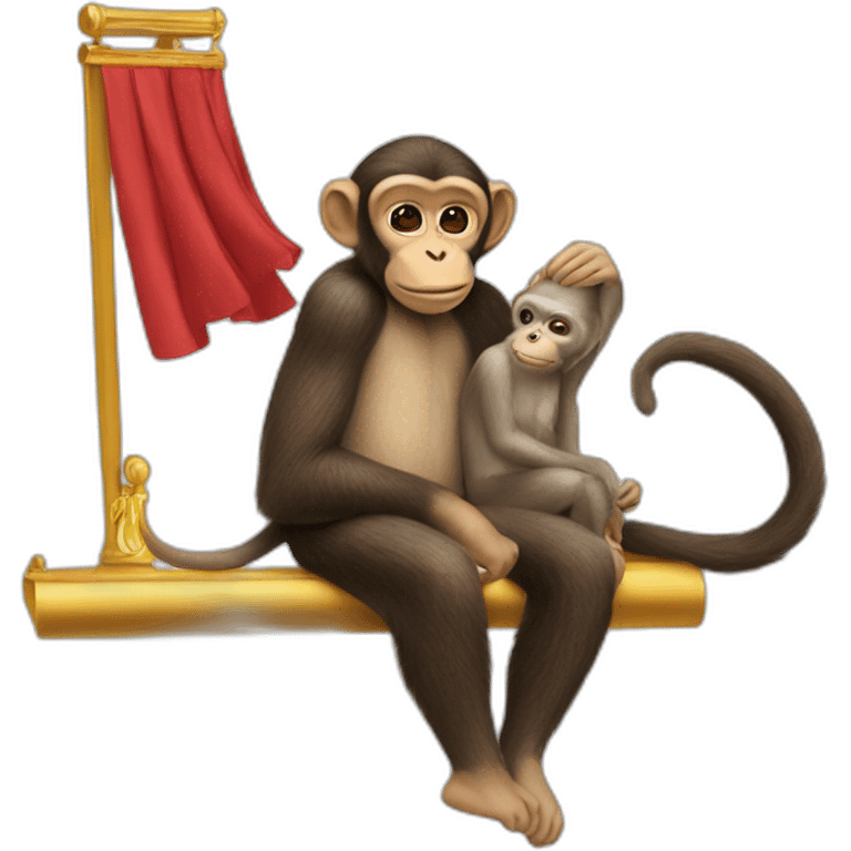 Monkey sitting on Donald Trump'ss houlder emoji