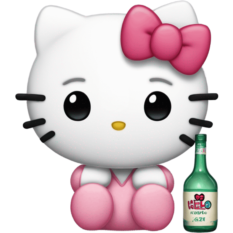 Hello kitty sobbing tears with alcohol hello kitty emoji