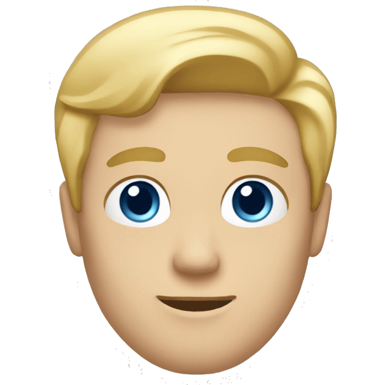 blonde guy with straight heair, blue eyes and roundish face emoji