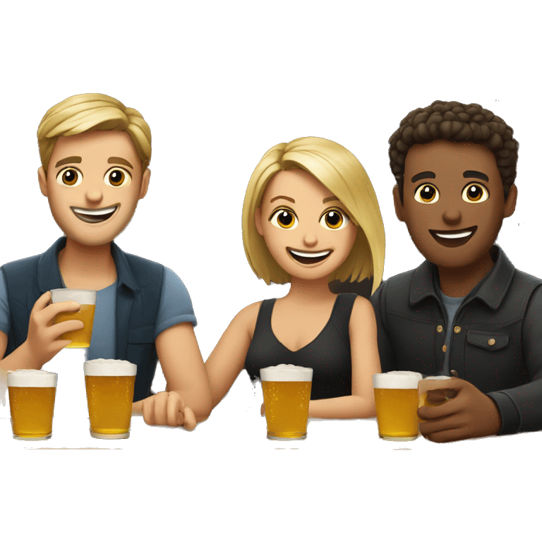 friends in pub having fun emoji