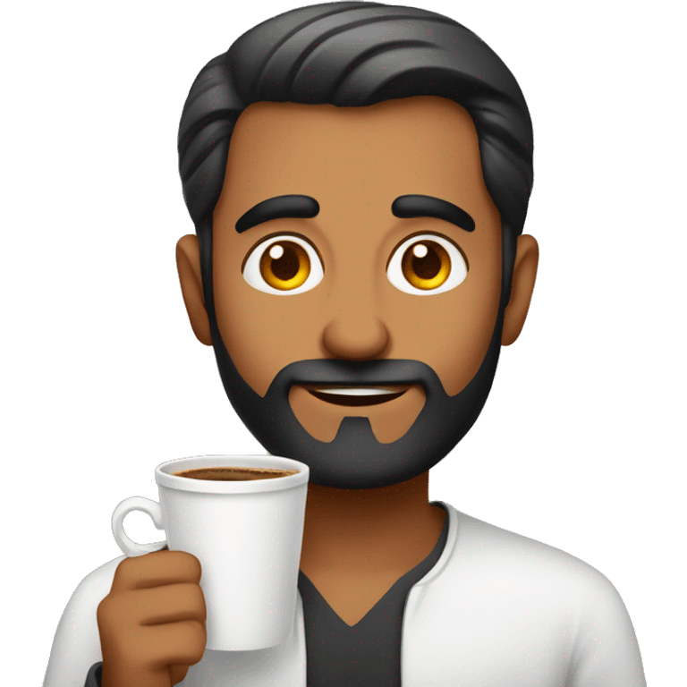 desi man with coffee emoji