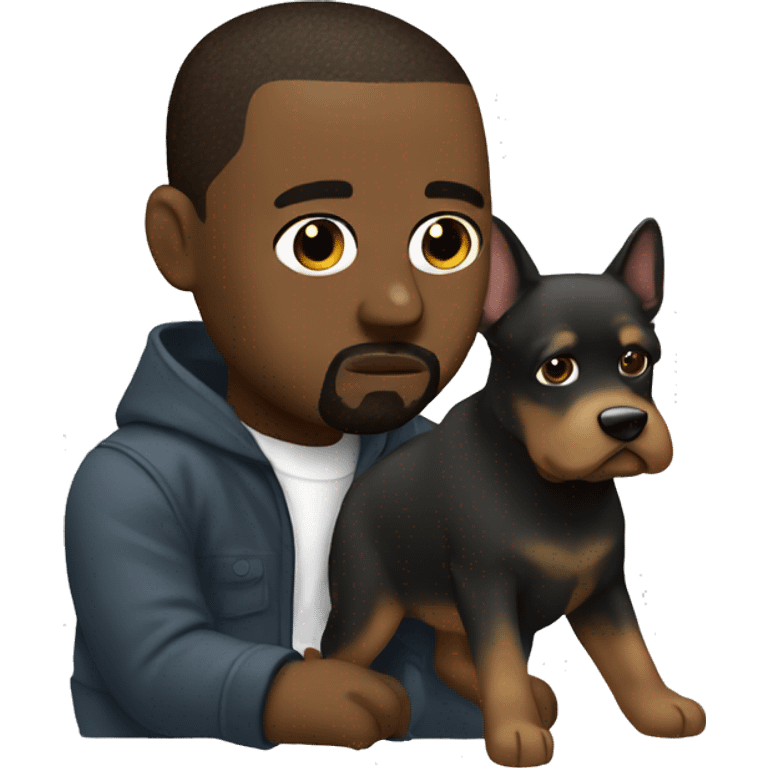 kanye west with a dog emoji