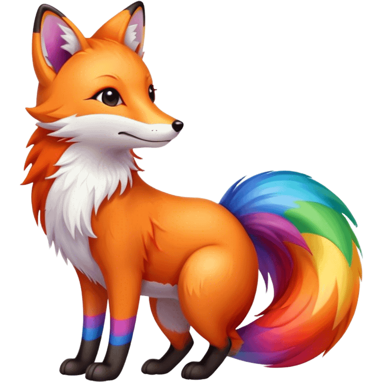 Fox with rainbow tails emoji