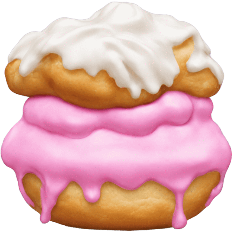 cream puff with pink icing emoji