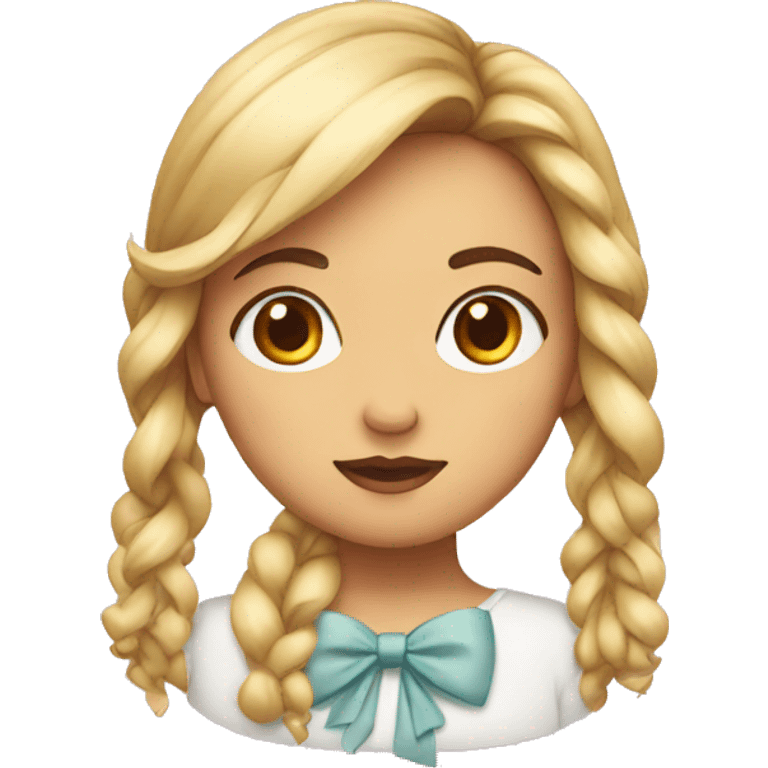 emoji of a girl with bow on her face emoji