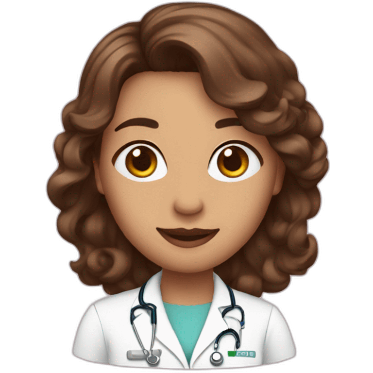 Infirmière 👩🏻‍⚕️ cheveux brun emoji