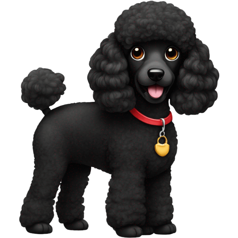 Black poodle with red collar emoji