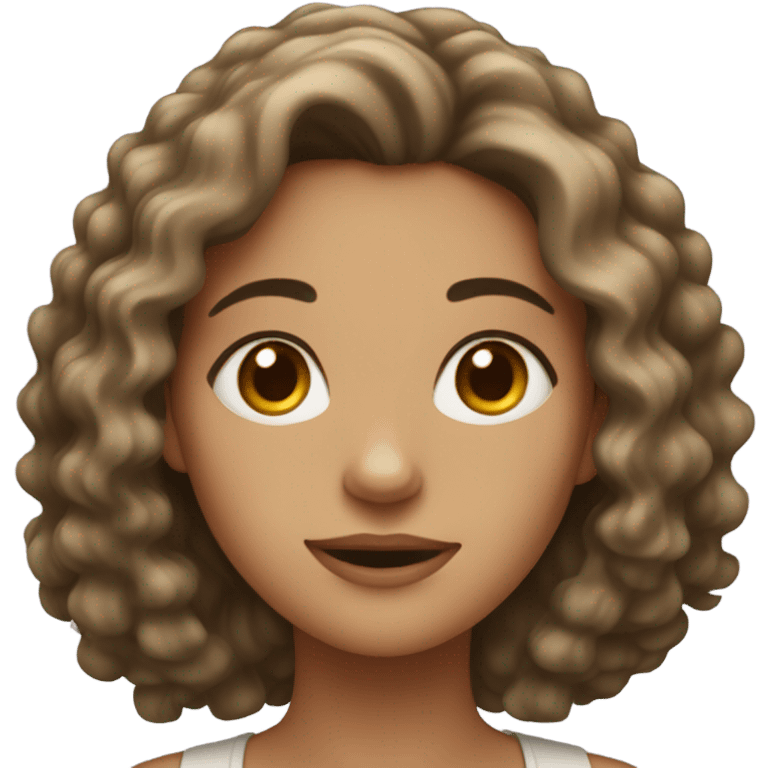 woman with wavy hair and hazel eyes  emoji