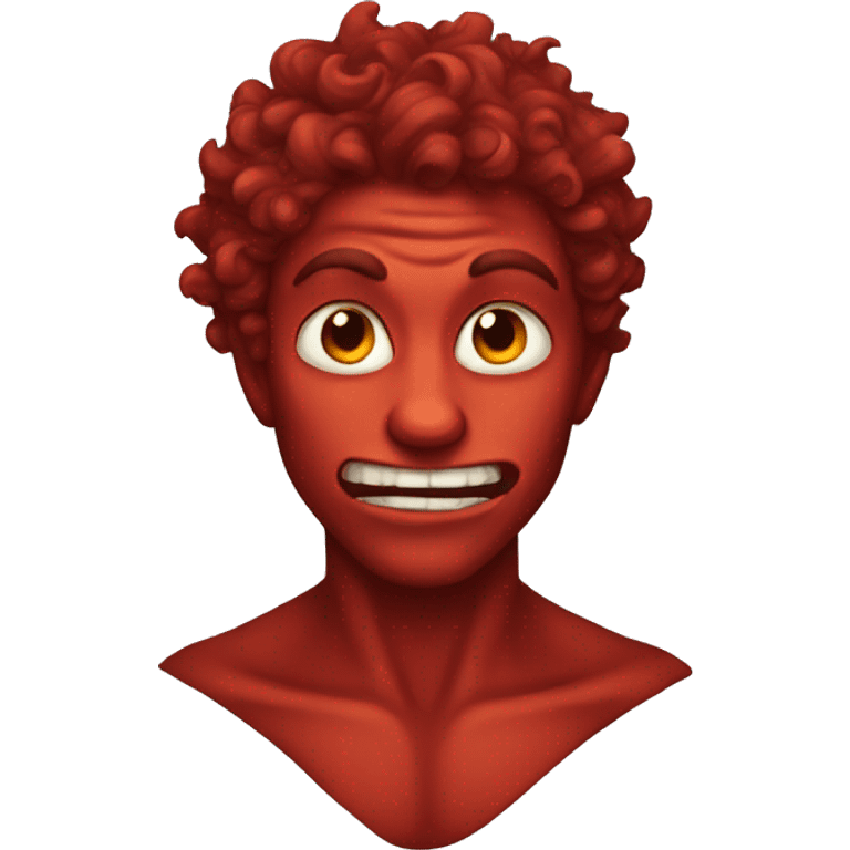 Male Demon red with curly hair emoji