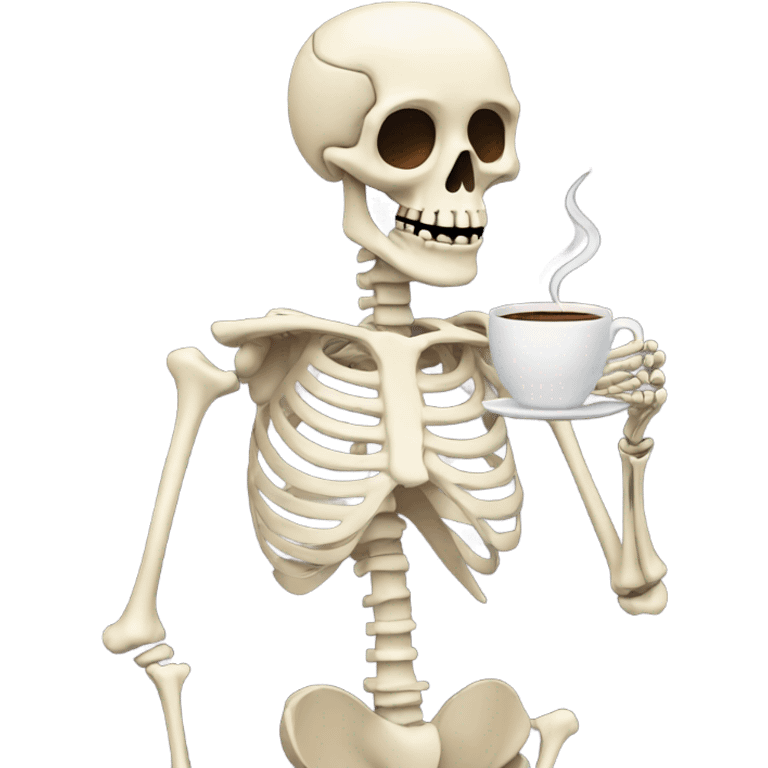 Skeleton holding coffee emoji