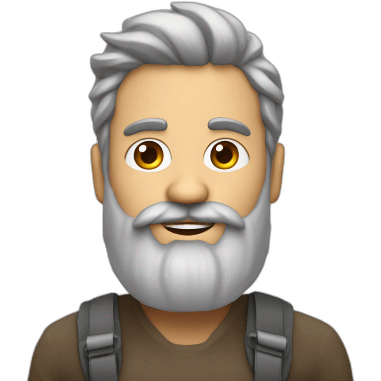 Homme barbu qui raconte une histoire emoji