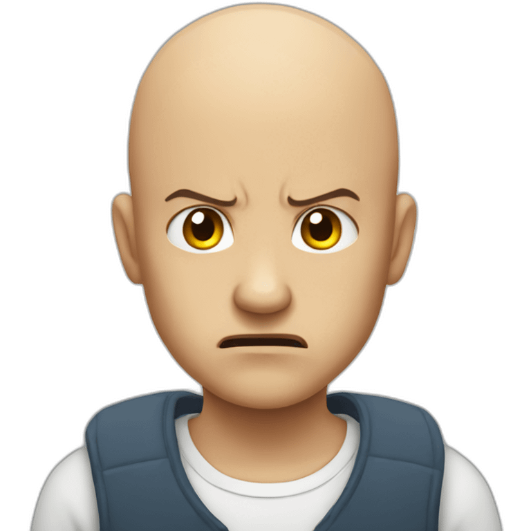 Angry bald boy emoji