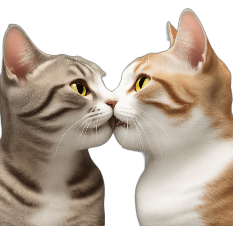 Cat kissing another cat emoji