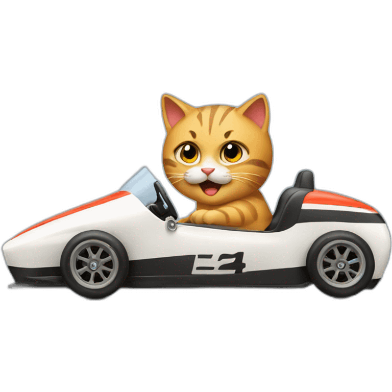 Cat driving a race car emoji