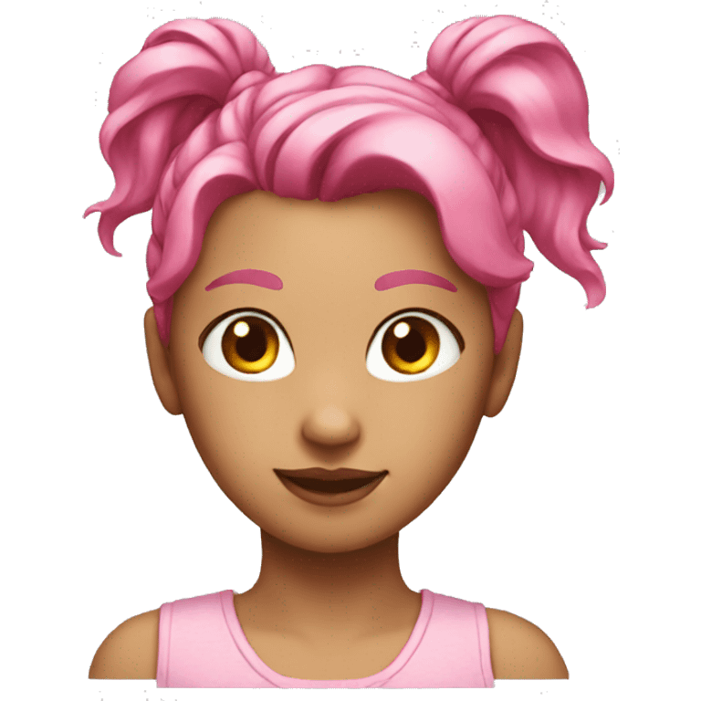 a girl with pink ponytail hair emoji