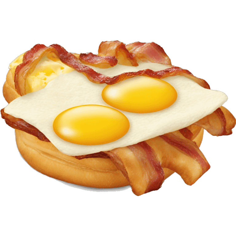 Bacon, egg, and cheese on a French croissant emoji