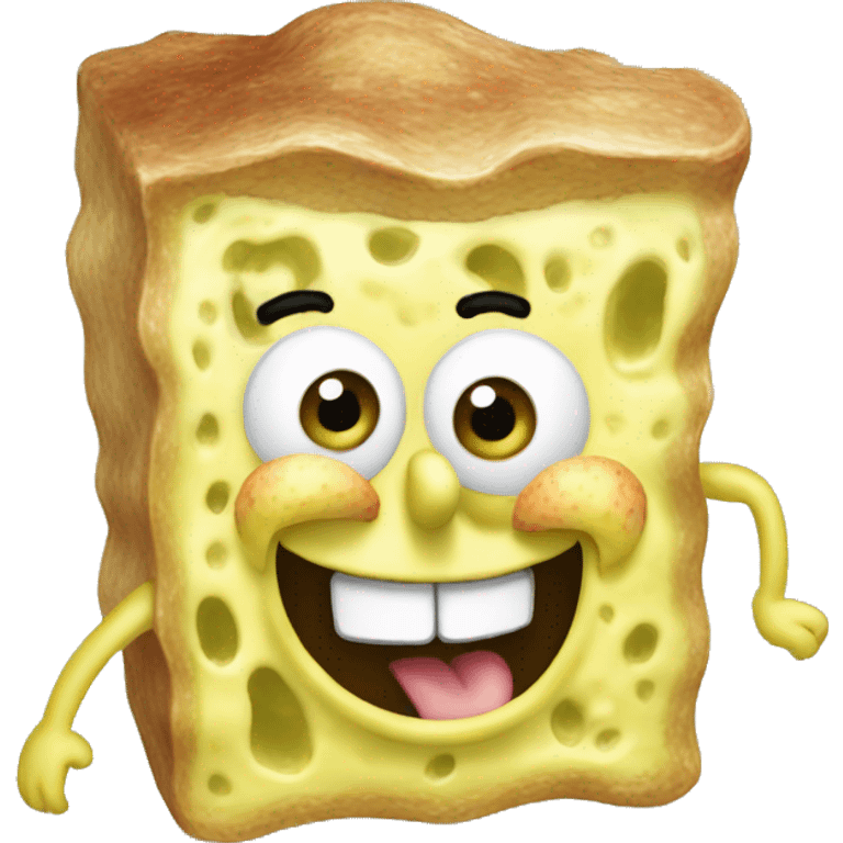 spongebob like an emoji very sharp, apple iOS style,  emoji