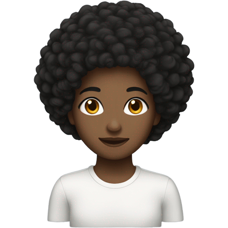 Short Afro coily black hair  emoji