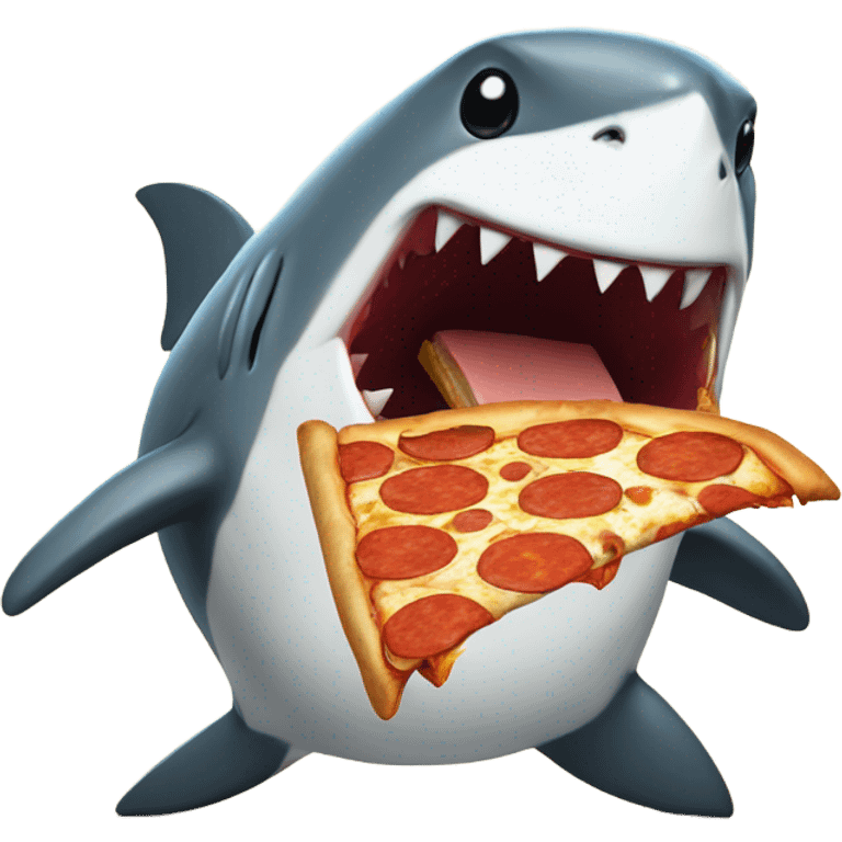 Shark eating pizza penguin emoji