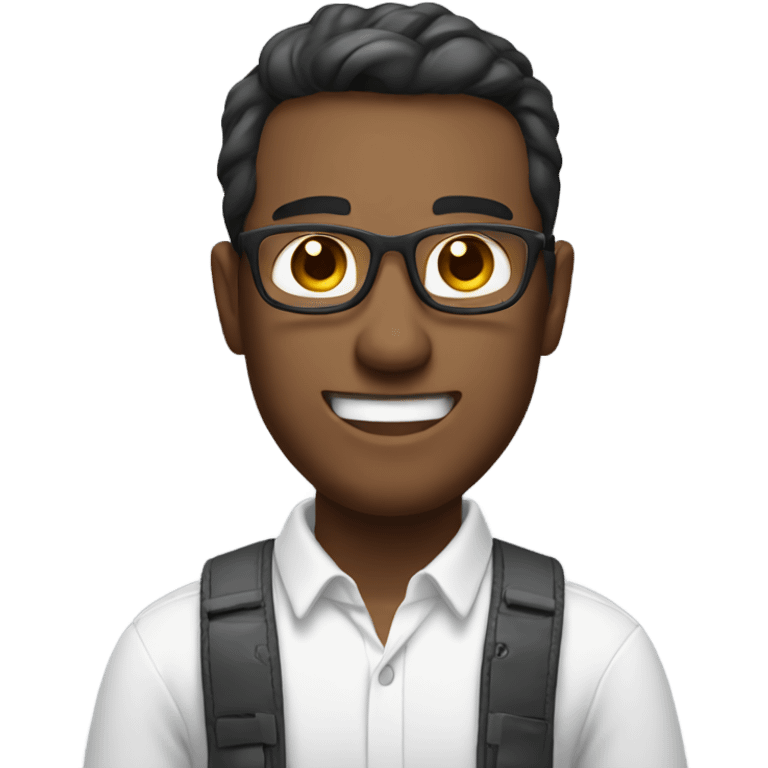 smiling man in white shirt small size emoji