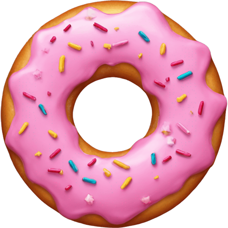 Pink donut with sprinkles emoji