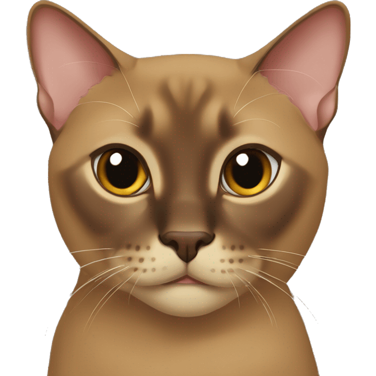 brown Burmese cat (portrait, iOS 17 style, happy) emoji