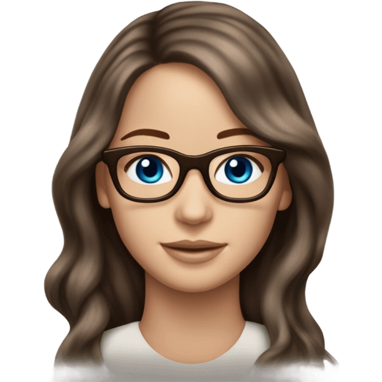 Photo Jennifer Lawrence with blue eyes glasses and long chocolate coloured hair emoji