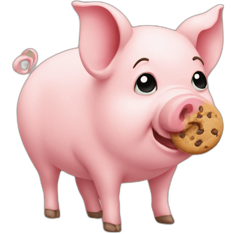 pig with cookie emoji