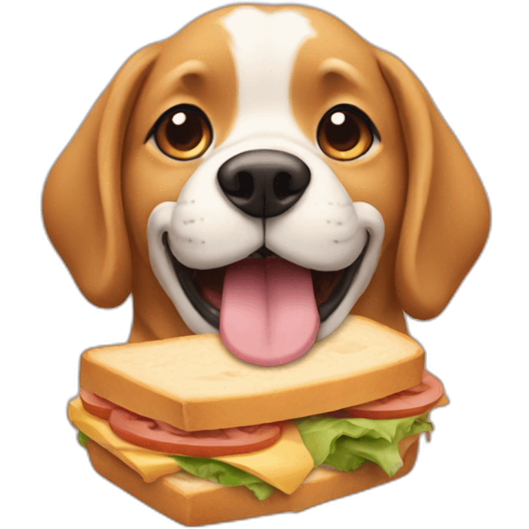 Dog eating a sandwich emoji