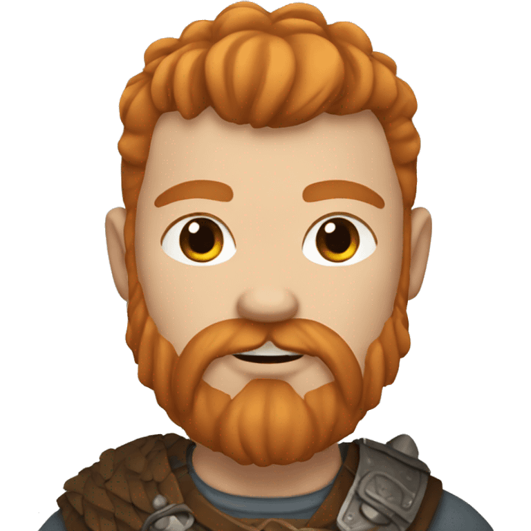 viking with black hair and ginger beard emoji