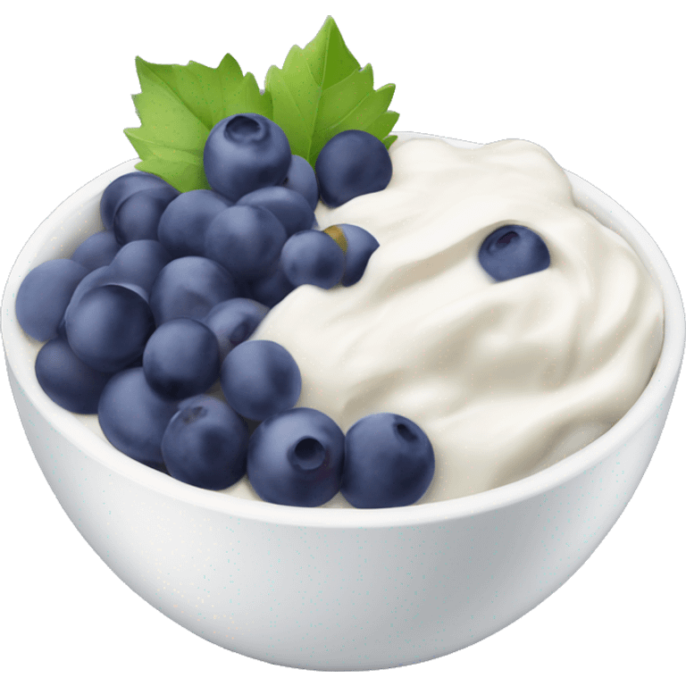 yoghurt bowl with grapes and blueberries emoji