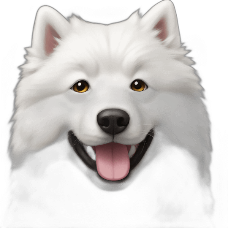 Kasper, a white Samoyed emoji