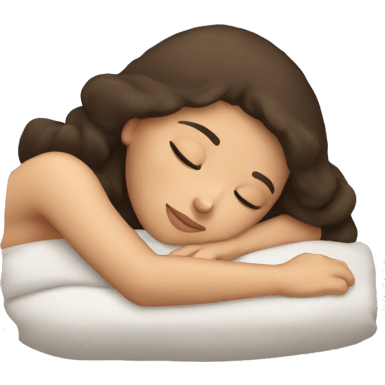 Brunette girl sleeping emoji