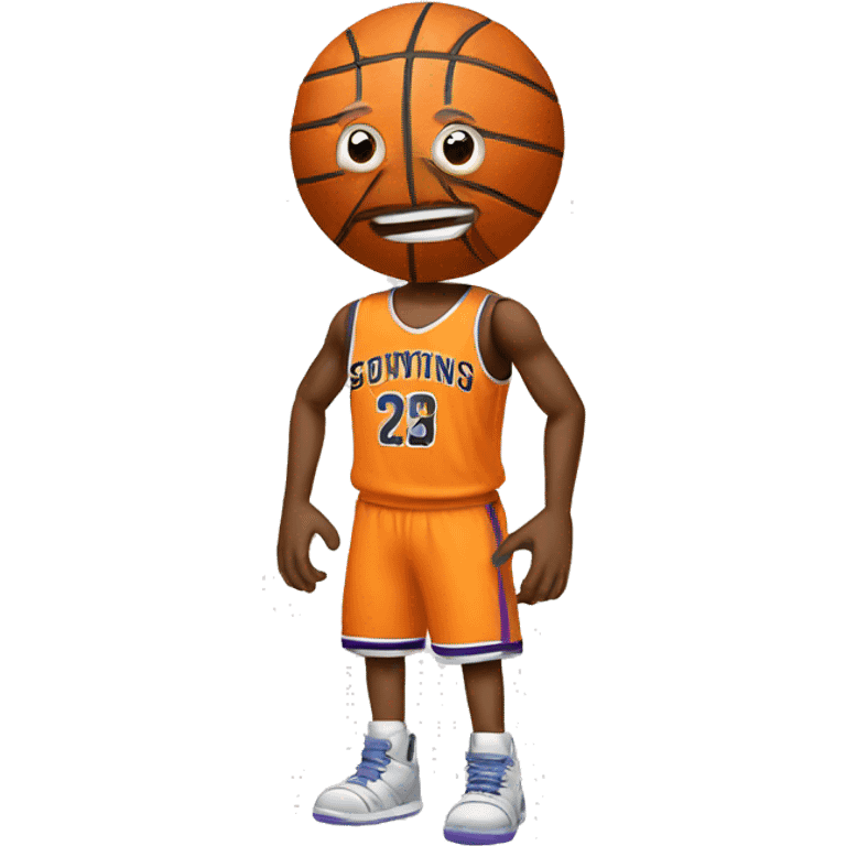 Basketball with legs and arms emoji