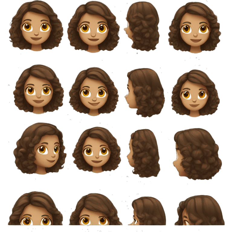 Brown hair pretty girl emoji