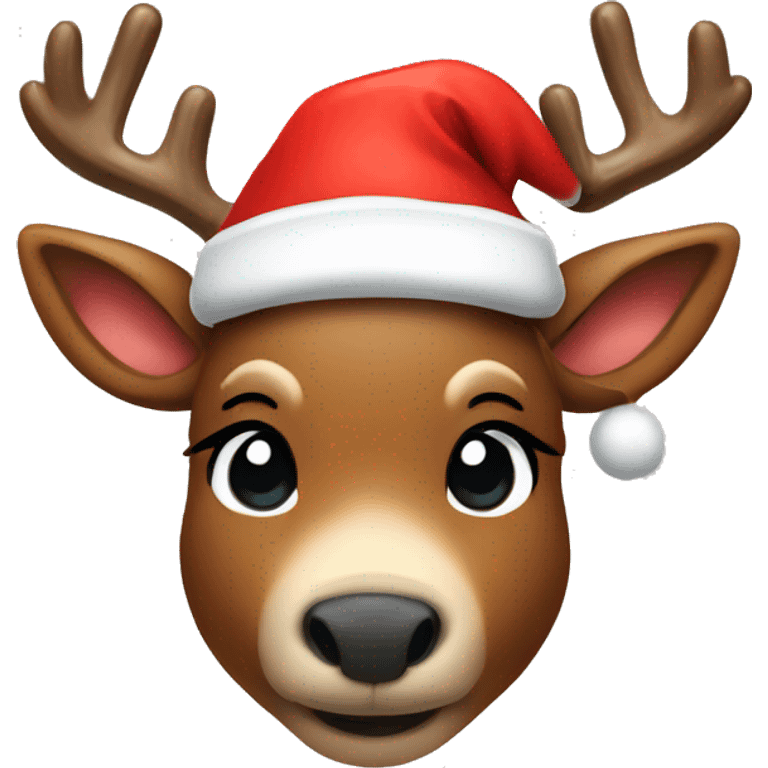 Reindeer with Santa hat  emoji