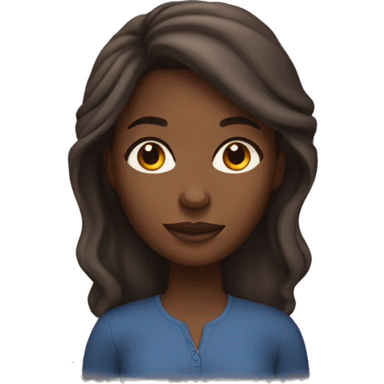 black woman with long brown hair emoji