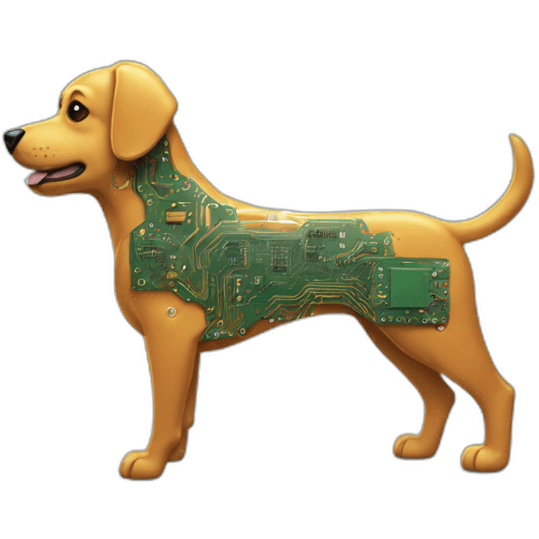 circuit board dog emoji