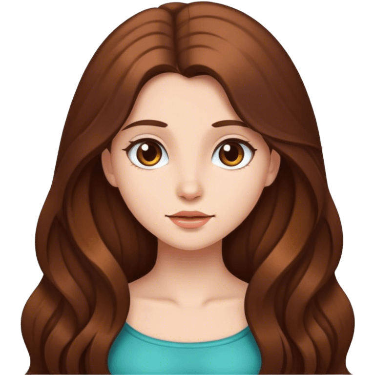 Girl with long brown hair emoji