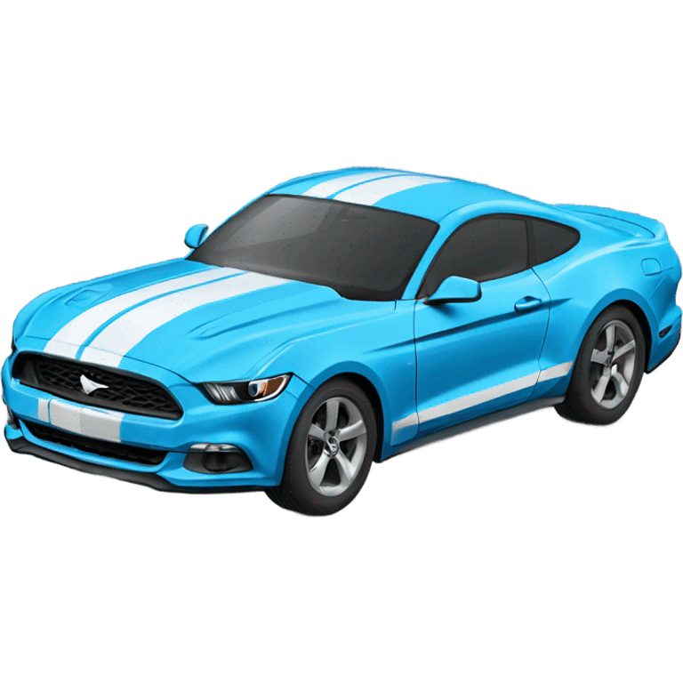 Grabber blue Mustang with spoiler emoji